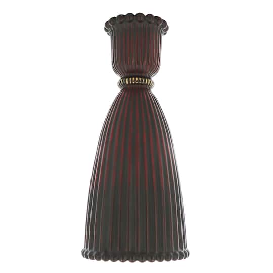 6.25" Dark Red Fluted Taper Candle Holder by Ashland®
